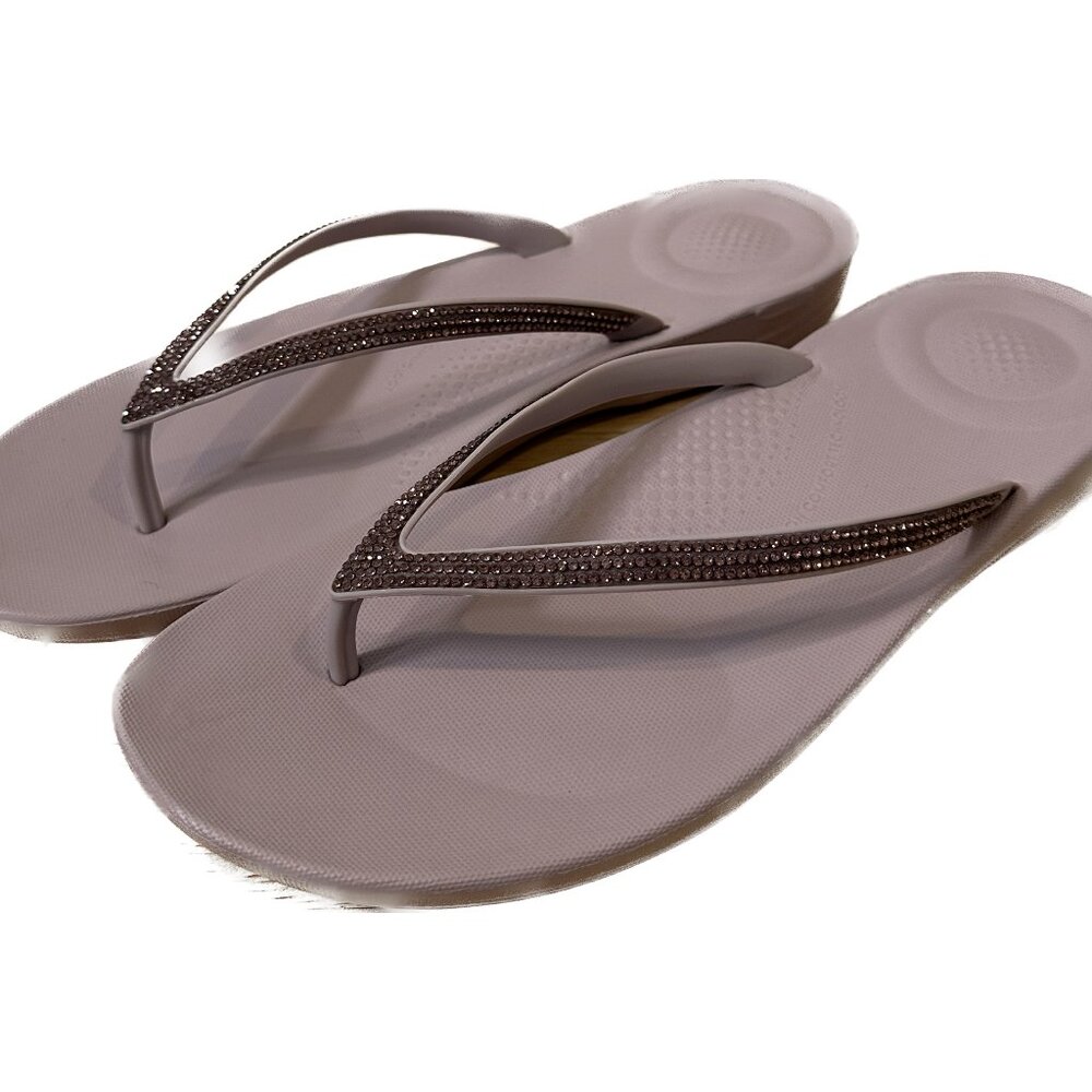 FitFlip • iQushion Sparkle Ergonomic Flip Flop • Soft Lilac, Sz 9 NIB!